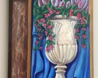 Oil on canvas by Del Dace (1935 - 2019), St. Louis artist and educator; he has a drawing in the permanent collection of the St. Louis Art Museum.