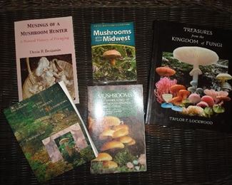 Screened Porch: These mushroom theme books are each signed by the authors.