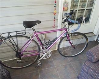 Screened Porch: GEORGENA - TERRY
21-Speed Bicycle (originally purchased at Mesa Cycles, St. Louis). Includes:
-Mirror
-Two Water Bottle Holders
-Adjustable Seat
-Attached Air Pump
