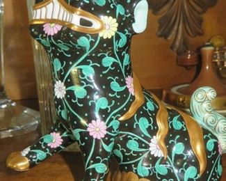Herend 6" Black Dynasty Foo Dog 

