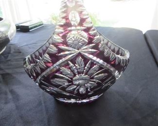 Bohemian Cut to Clear Crystal Basket
