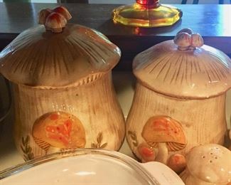 Vintage Mushroom Canisters 