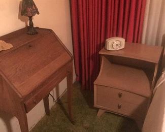 antique oak drop leaf desk