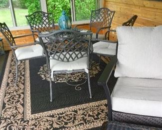 Inside/Outside area Rug and patio Furniture