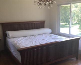 Stickley King Size Headboard and Footboard, King Size Mattress By: King Koil and King Size Topper