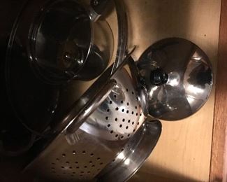 Pots, pans, strainers +++