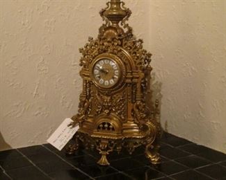 Gilded reproduction 18th century clock, works
