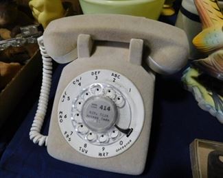 Velvet flocked rotary phone