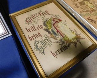 Antique framed sampler