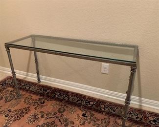 Glass and Metal Hall or Sofa Table