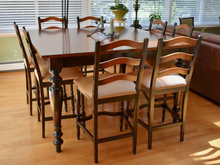 High top table with 8 chairs