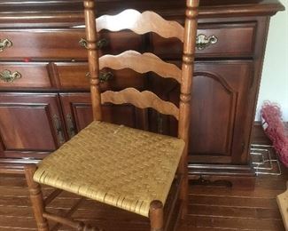 Ladder back Chairs with woven seats