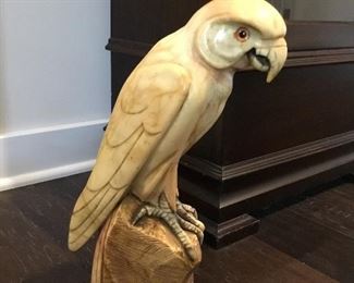 Vintage alabaster parrot