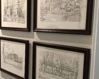 Williamsburg, Virginia prints - collection of 4