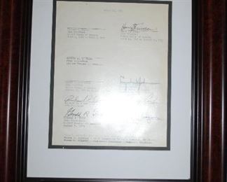 Most framed autographs come with a CERTIFICATE of AUTHENTICITY.