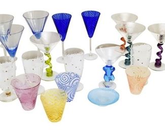 1. Mixed Lot of Colorful Cocktail Glasses
