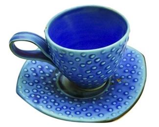5. Cup and Saucer signed by Sylvia Granatelli