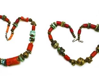 20. Pair of Coral and Turquoise Necklaces