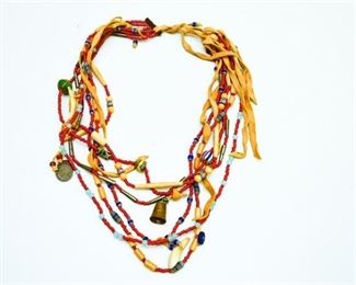 21. Coral, Bone and Token Fetish Necklace