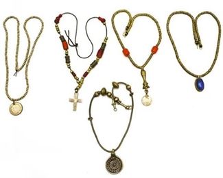 28. Lot of Five 5 Hand Beaded Necklaces