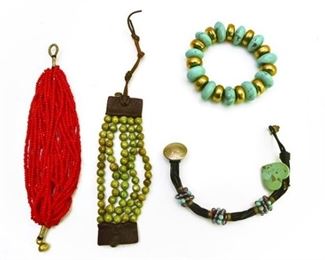 30. Lot of Four 4 Beaded Bracelets