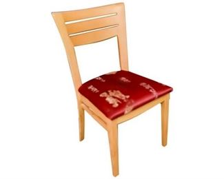 34. Contemporary Chair with Red Figured Silk Seat