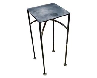 35. Small Brushed Metal Plant Stand