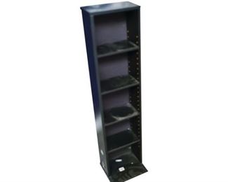 36. Narrow Black Bookcase or Media Rack