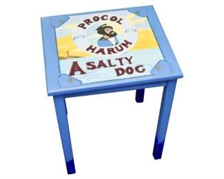 38. Hand Painted Side Table With A Salty Dog