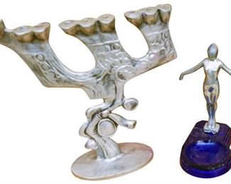 66. Contemporary Nine 9 Light Menorah