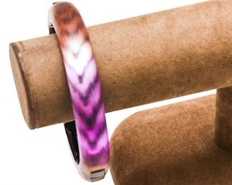 98. ALEXIS BITTAR Two Tone Violet Bangle Bracelet