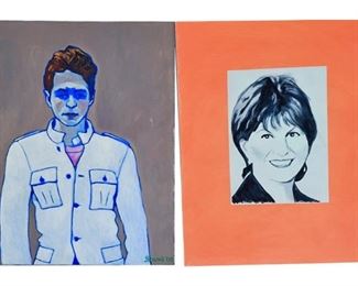 Brand, Lois American 21st C., Lot of Two 2 Portraits