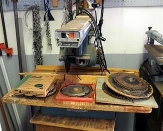 Black And Decker Power Shop Radial Arm Saw, Model #R1350 Includes Rolling Cart It Sits On