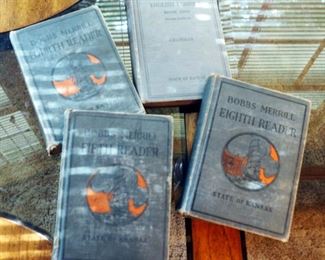 Bobbs Merrill State of Kansas 1924 Reader Books And Miller Kinkade Grammar Book 1916, Total Qty 4