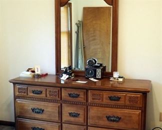 Sumter Cabinet Co. Solid Wood 9 Drawer Dresser With Mirror, 80" x 62" x 19"