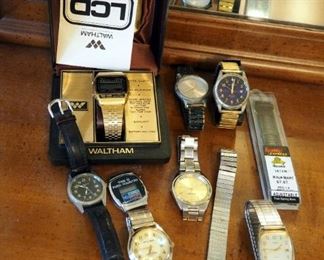 Mens Wrist Watch Assortment Including Waltham, Pembroke, Geneva, Milan And More Qty 8