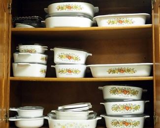 Corningware Spice Of Life Bake Ware Including Open Roasters, Casserole Dishes And Lids