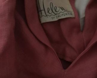 Label inside dress of Helen of California