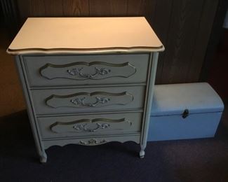 Night Stand (French Provincial Style), Small Blue Chest