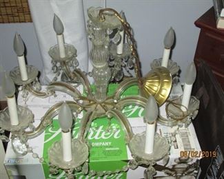 8 branch crystal chandelier