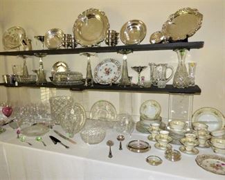 Sterling, Silver Plate, Crystal, Porcelain Items