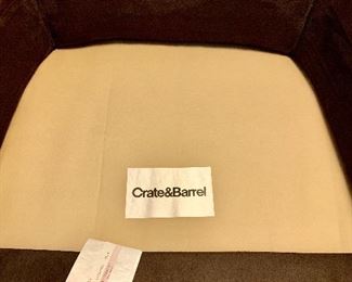 Crate&Barrel ultra suede arm chair