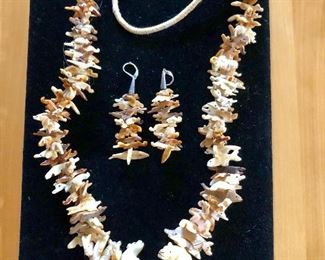 Large fetish necklace and earrings