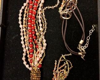 Long multi strand necklace