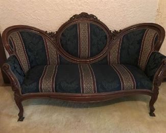 Vintage Victorian parlor sofa upholstered.  Great condition.  $350