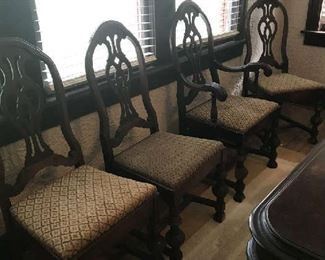 Vintage dining room chairs (6 armless, 2 arm).  Fair condition.  Price negotiable with table.  