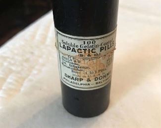 Vintage medicine bottle - Lapactic Pills made by Sharp & Dohme, Baltimore.  $45