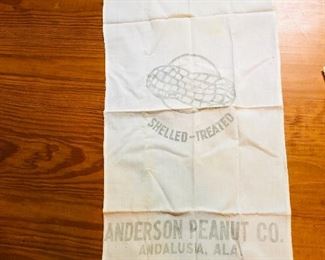Vintage flour sacks made into towels/Anderson peanut co/Andalusia, Ala