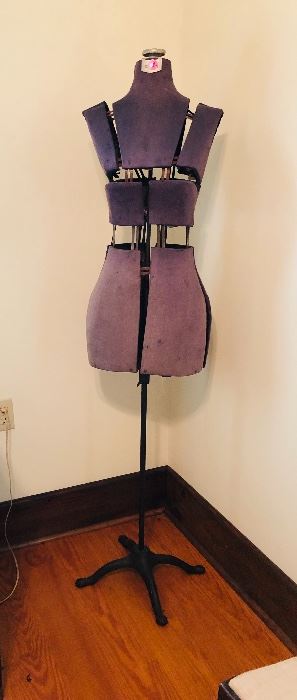 seamstress dress form with cast iron stand