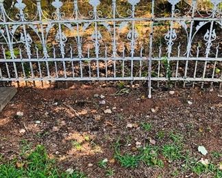79 linear feet of beautiful cast iron antique victorian fence with gate